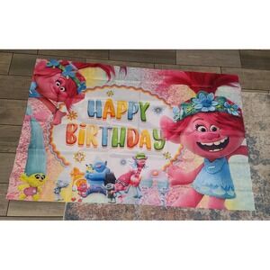 Trolls the Movie Happy birthday party backdrop